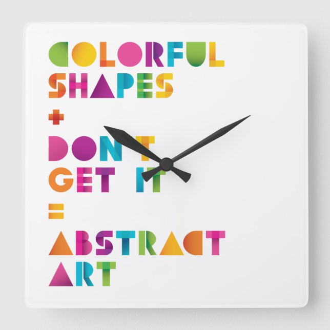 Horloge Carrée Art Abstrait (Recto)
