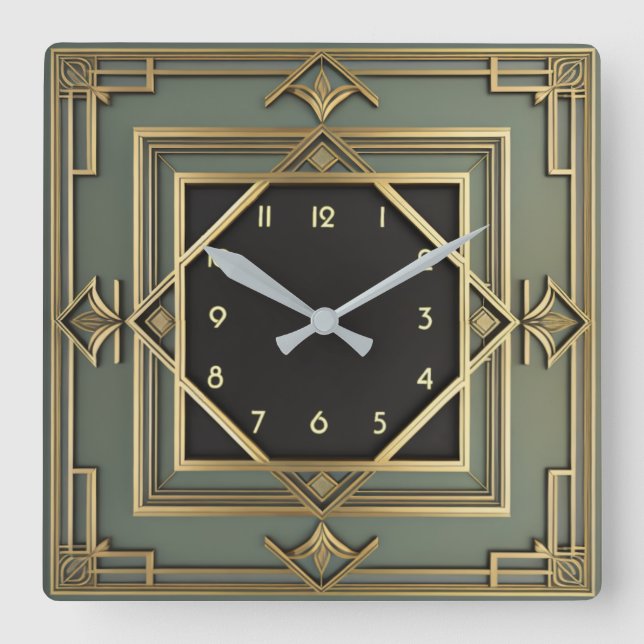 Horloge Carrée Art déco (Recto)