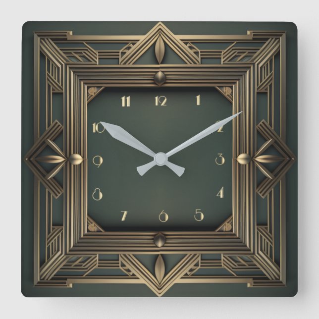 Horloge Carrée Art déco (Recto)
