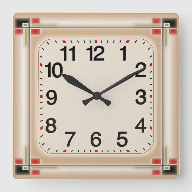 Horloge Carrée Art déco (Recto)