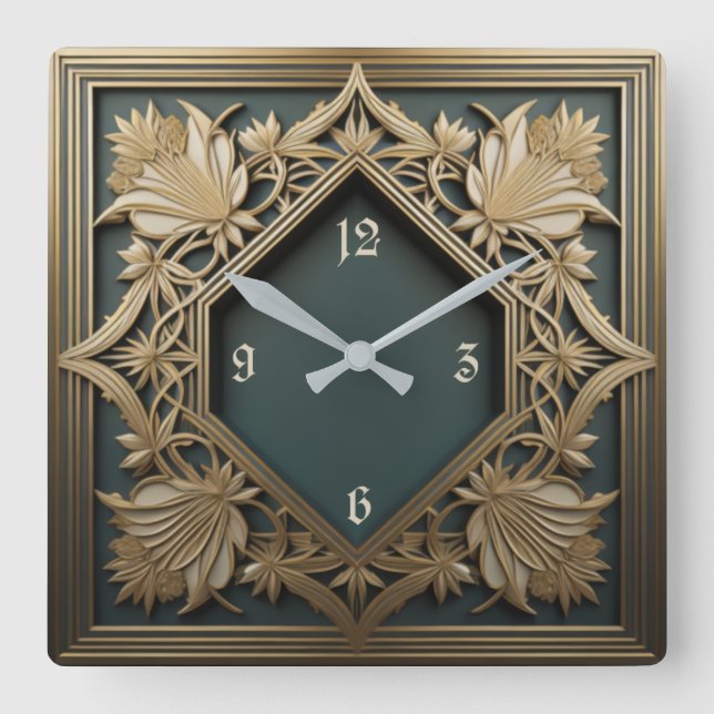 Horloge Carrée Art déco (Recto)