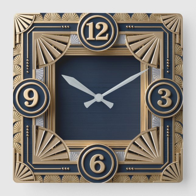 Horloge Carrée Art Deco (Recto)