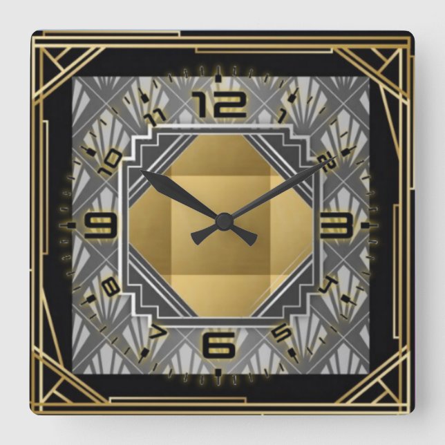 Horloge Carrée Art déco (Recto)