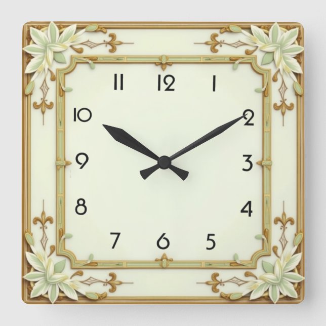 Horloge Carrée Art déco (Recto)