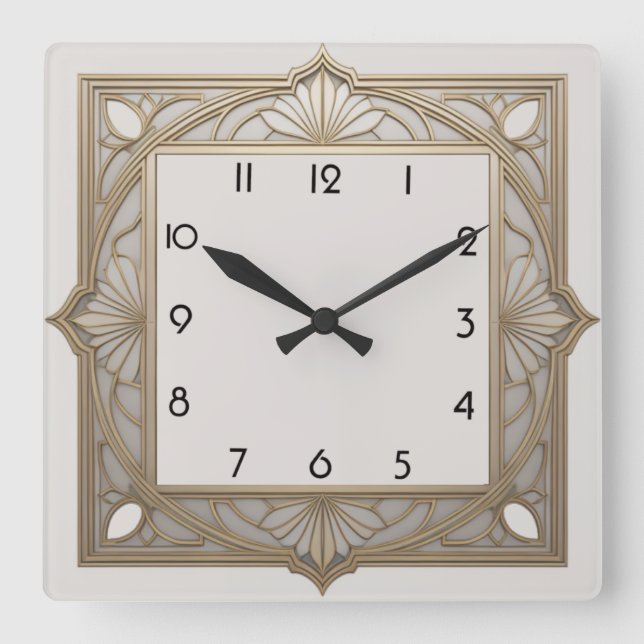 Horloge Carrée Art déco (Recto)