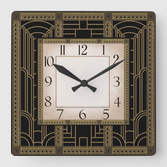 Horloge Carrée Art déco (Recto)