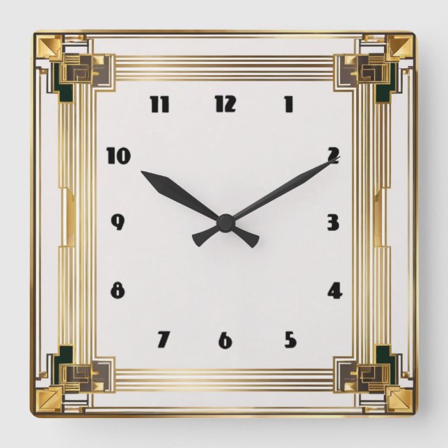 Horloge Carrée Art déco (Recto)