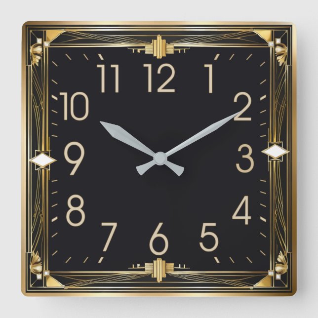 Horloge Carrée Art déco (Recto)