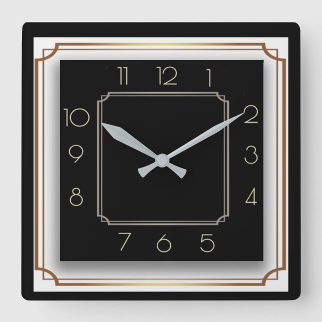 Horloge Carrée Art déco (Recto)