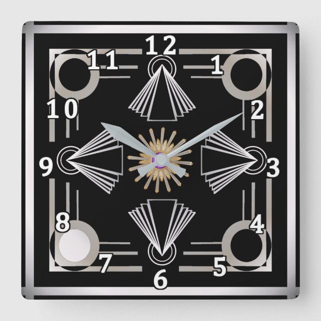 Horloge Carrée Art déco (Recto)
