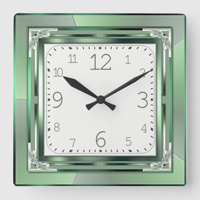 Horloge Carrée Art Deco (Recto)