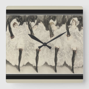 Horloge Carrée Art Deco "Can" par Louis Icart