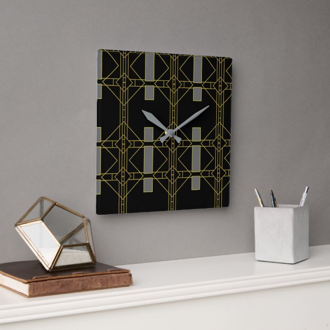 Horloge Carrée art déco de luxe (Bureau)