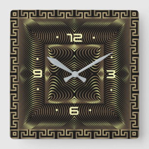 Horloge Carrée Art déco doré