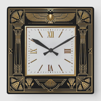Horloge Carrée Art Déco Égyptien
