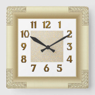 Horloge Carrée Art Deco Gold