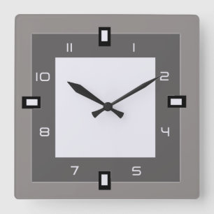 Horloge Carrée Art déco gris