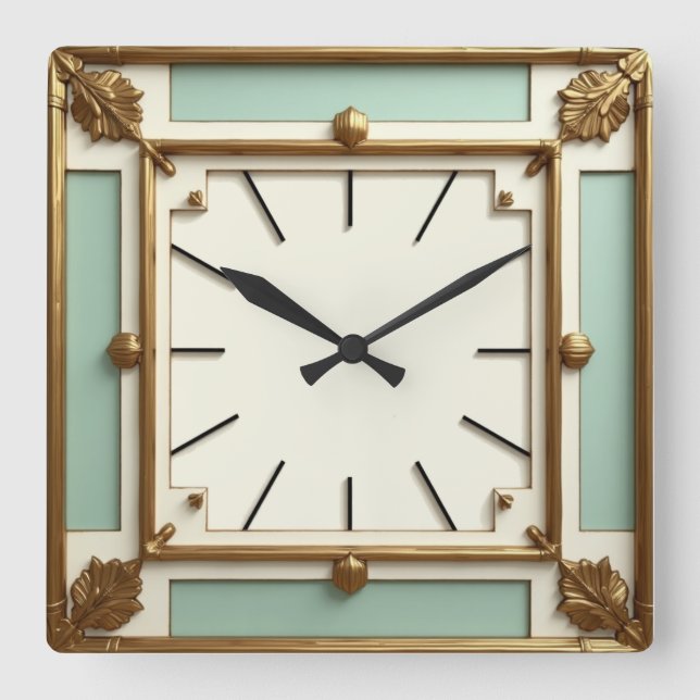 Horloge Carrée Art Deco Mint (Recto)