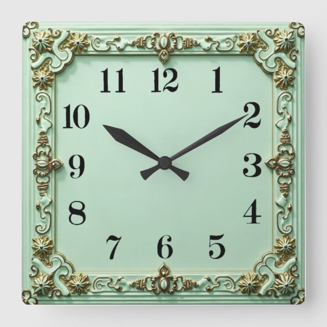 Horloge Carrée Art Deco Mint (Recto)