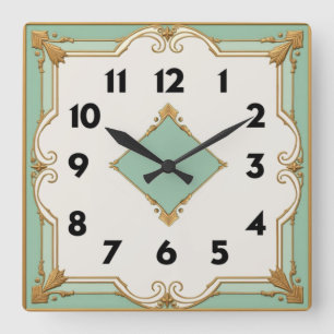 Horloge Carrée Art Déco Mint