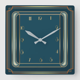 Horloge Carrée Art déco simple