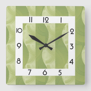Horloge Carrée Art déco vert