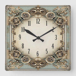 Horloge Carrée Art Déco Vintage