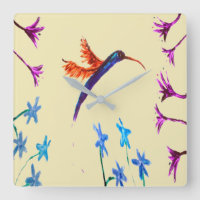 Art floral colibri