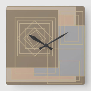 Horloge Carrée Art géométrique moderne Abstrait