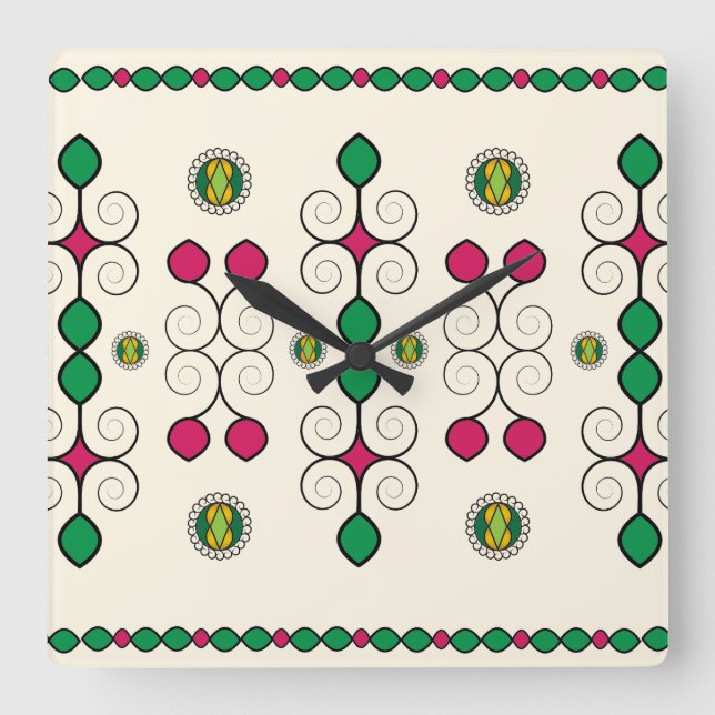 Horloge Carrée Art Nouveau (Recto)