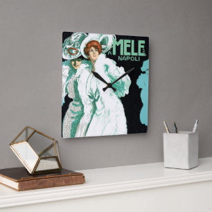 Horloge Carrée Art Nouveau vintage, mode italienne, femmes élégan