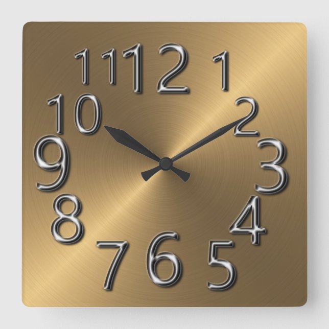 Horloge Carrée Art-of-Time-Silver et or (Recto)