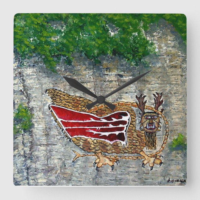 Horloge Carrée Art tribal Design of Native Americans (Recto)