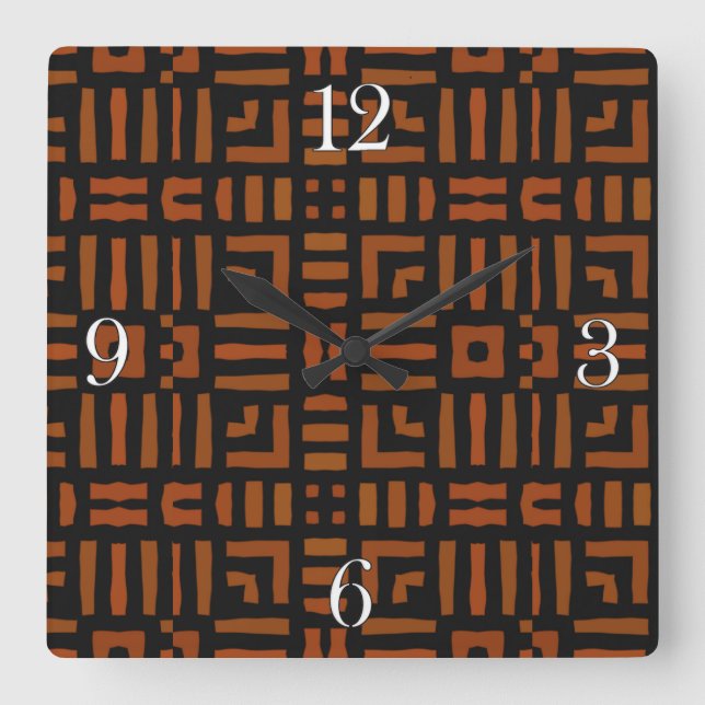Horloge Carrée Artefacts de l'Afrique (Recto)