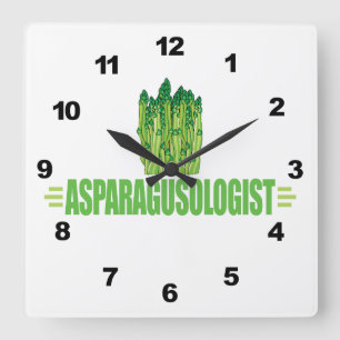 Horloge Carrée Asperge drôle