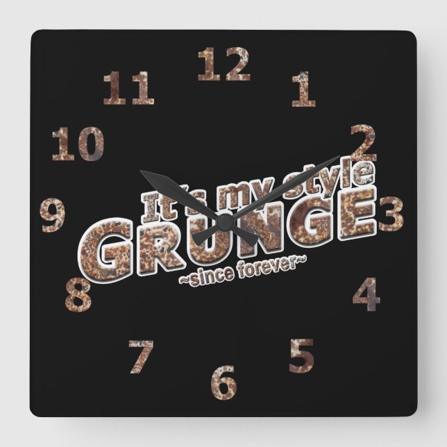 Horloge Carrée Atelier rustique C'est My Style GRUNGE Rusty Lette (Recto)