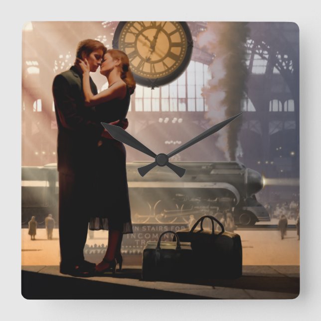 Horloge Carrée Au Revoir (Recto)