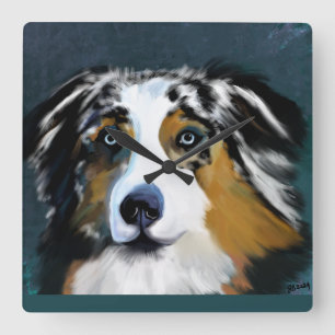 HORLOGE CARRÉE AUSTRALIAN SHEPHERD