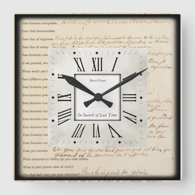 Horloge Carrée Auteurs (Recto)