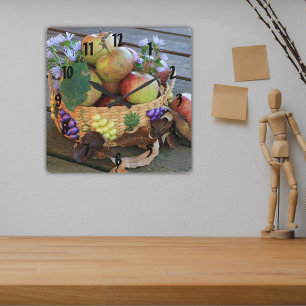 Horloge Carrée Automne Pomme récolte encore vie