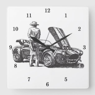 Horloge Carrée Automobile classique Cobra