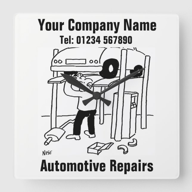 Horloge Carrée Automotive Repairs (Recto)