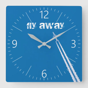 Horloge Carrée Avion volant
