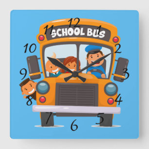 Horloge Carrée Back to School