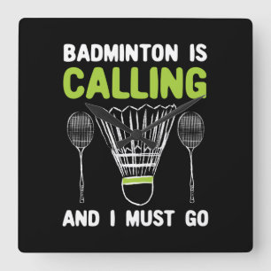 Horloge Carrée Badminton - Badminton