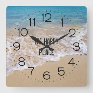 Horloge Carrée Bahamas Beach Ocean Surf 