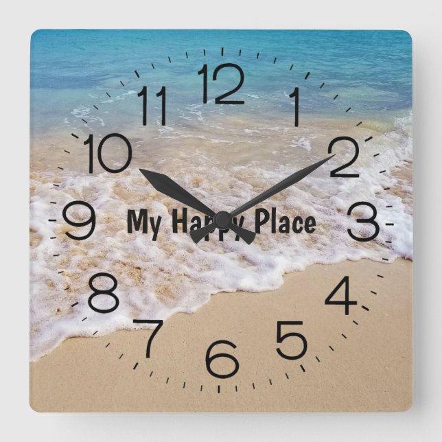 Horloge Carrée Bahamas Beach Ocean Surf (Recto)