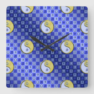 Horloge Carrée Balance & Bœuf de Métal