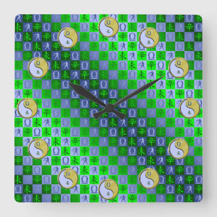 Horloge Carrée Balance & Chèvre Métal