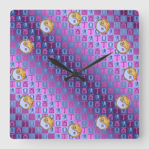 Horloge Carrée Balance & Coq de Feu